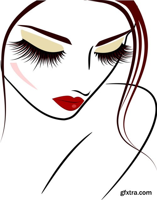 Sketch Girl Faces 21xEPS