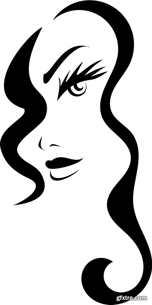 Sketch Girl Faces 21xEPS