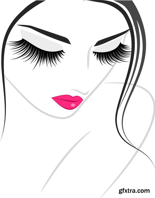 Sketch Girl Faces 21xEPS