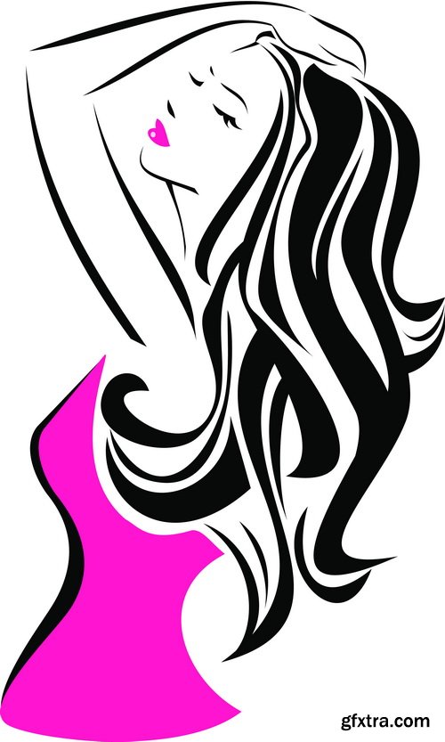 Sketch Girl Faces 21xEPS