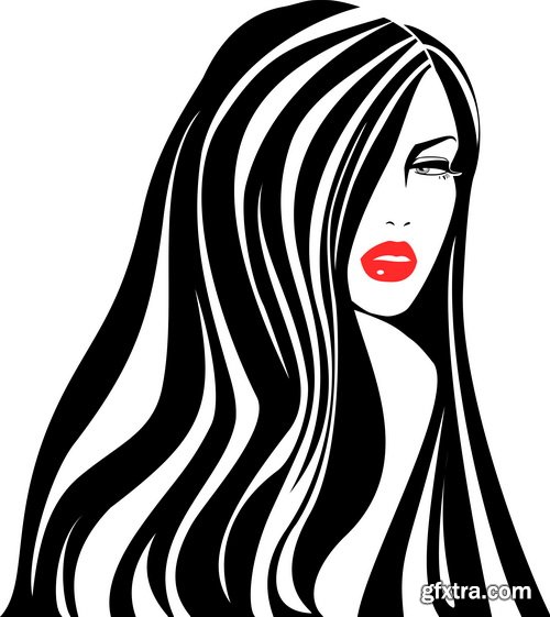 Sketch Girl Faces 21xEPS