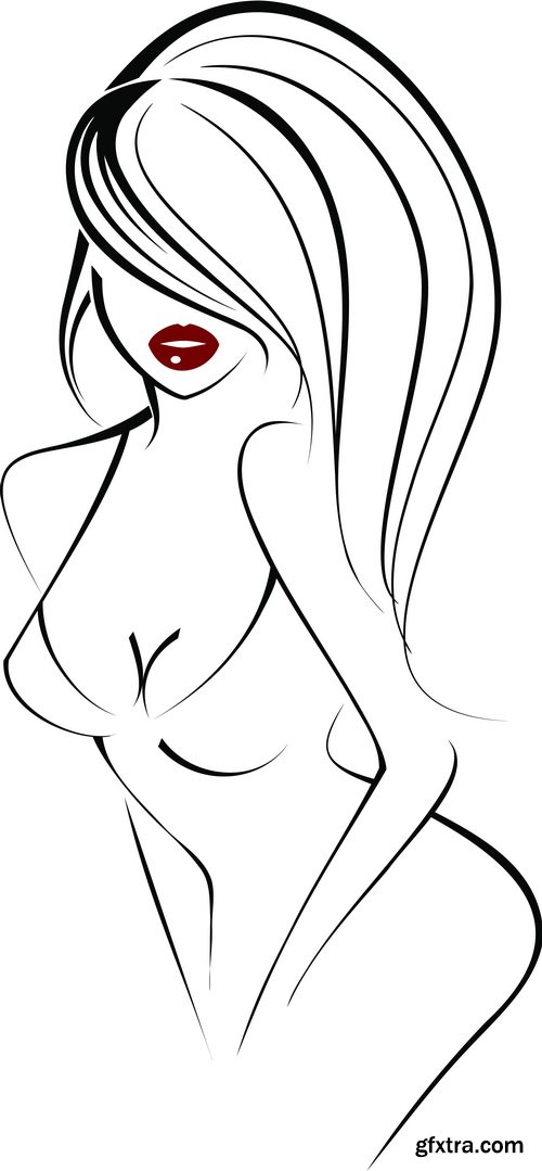 Sketch Girl Faces 21xEPS