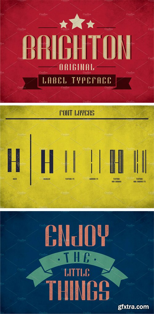 CM - Brighton Vintage Label Typeface 2148400