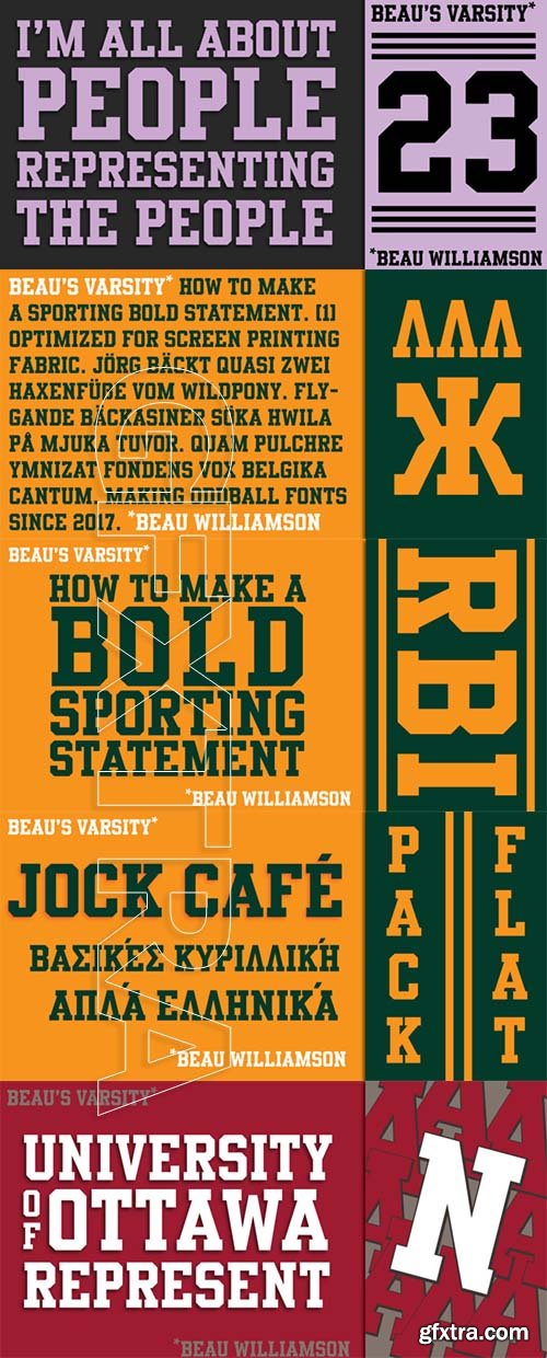 Beaus Varsity - font family