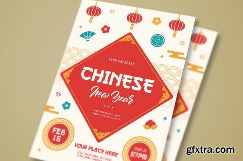 Chinese New Year Celebrate & Sale Flyer Template