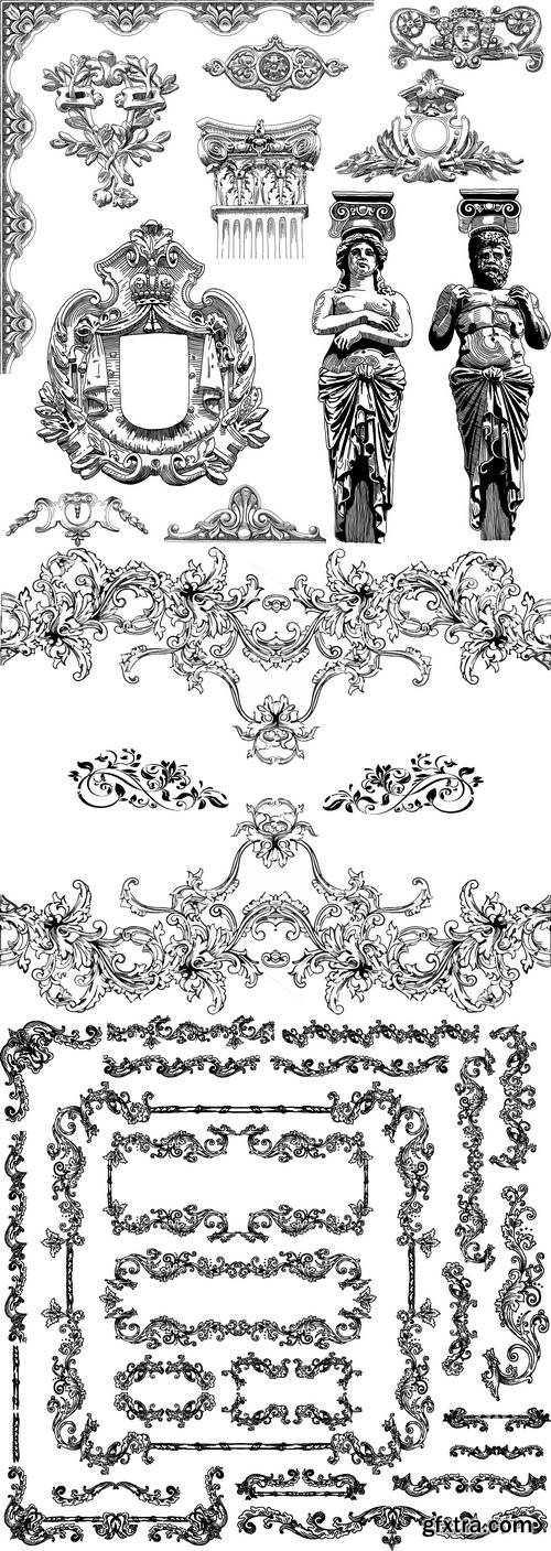 Vectors - Baroque Floral Elements 5