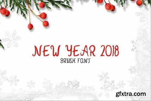 CM - New Year 2018 Brush Font 2177146