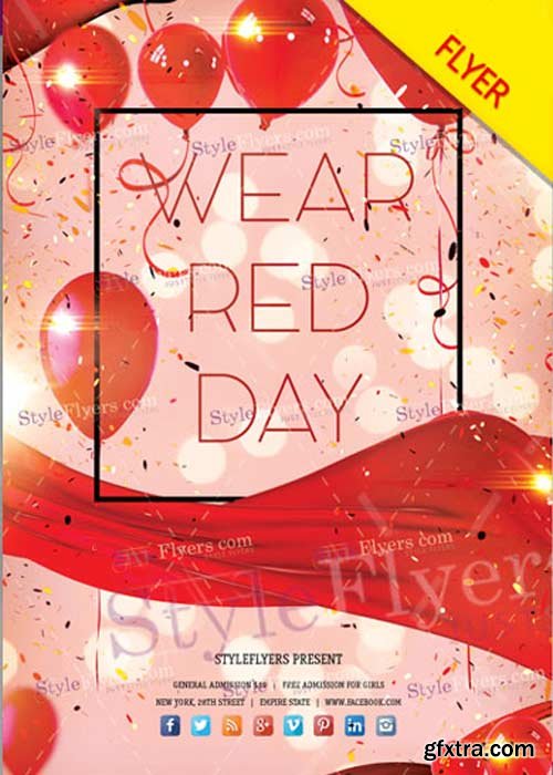 Wear Red Day V1 2018 PSD Flyer Template