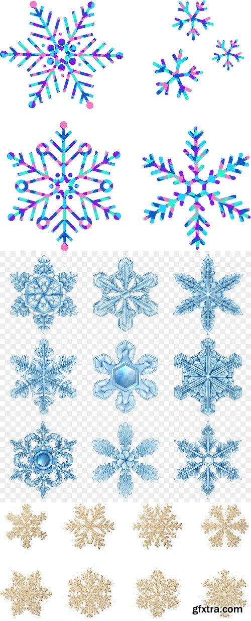 Vectors - Creative Snowflakes Set