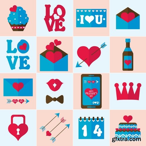 Flyer gift card Valentine\'s Day invitation card vector image 25 EPS
