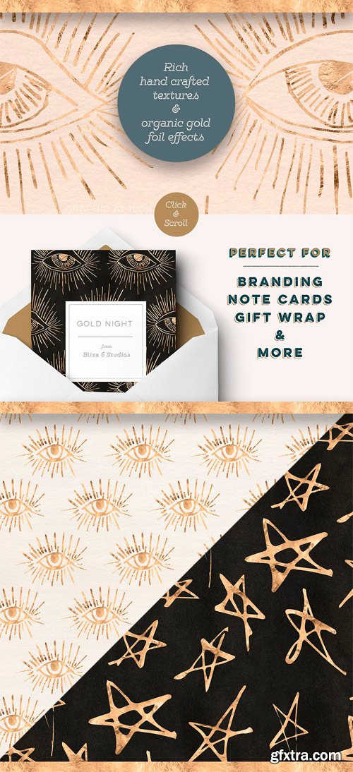 CM - Gold Nights Hand Drawn Stars 2100021