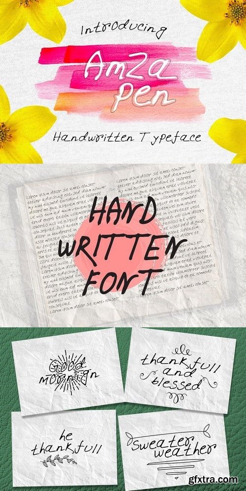 CM - Amza pen writing Font Set 2063583