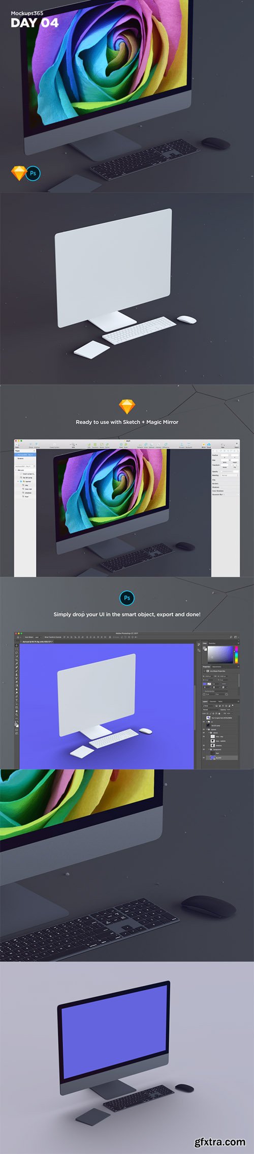 Mockups365: Day 4 - iMac Pro perspective mockups for Sketch & Photoshop 4K