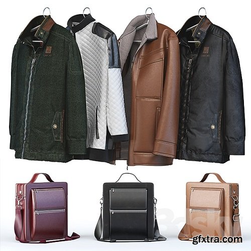 Windbreaker, casual jacket, men\'s winter jacket + Bag 3d Models