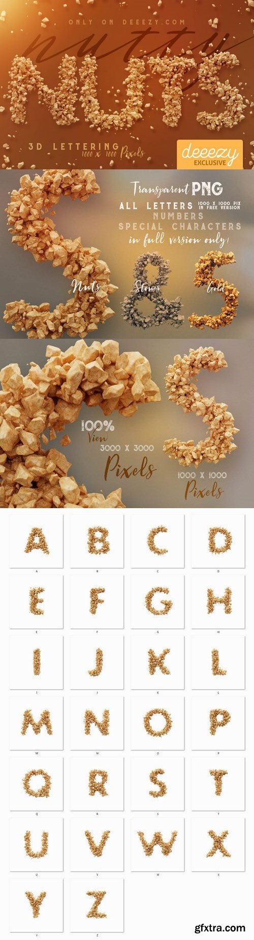 Nutty Nuts 3D Lettering