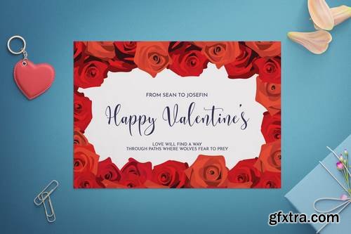Floral Valentine's Day Card Template