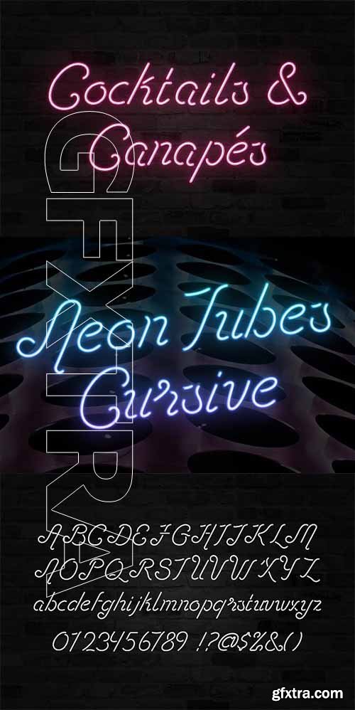 CreativeMarket - Cursive Neon Tubes Font 2196905