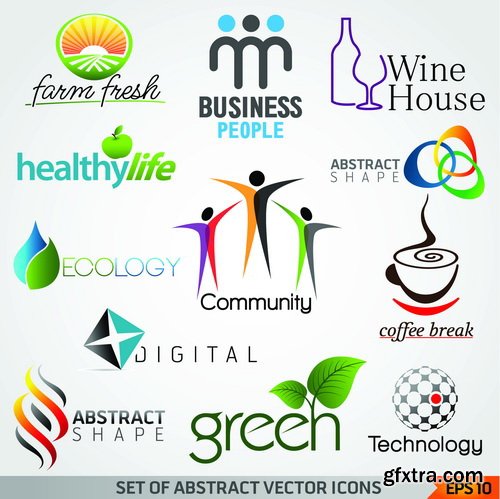 Business, logos, and, symbols, vector, 4