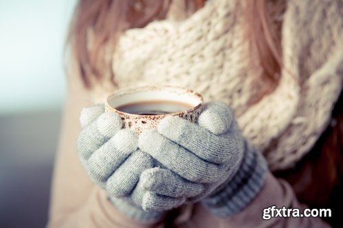 Warm winter clothes crocheted mittens gloves hot drink 25 HQ Jpeg