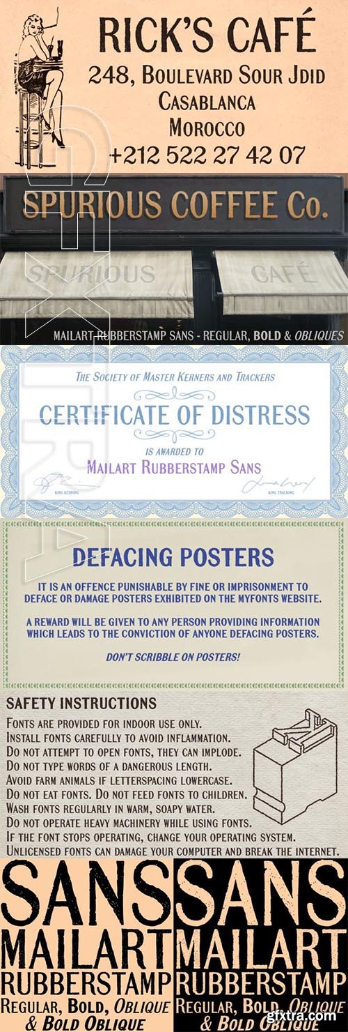 Mailart Rubberstamp Sans font family