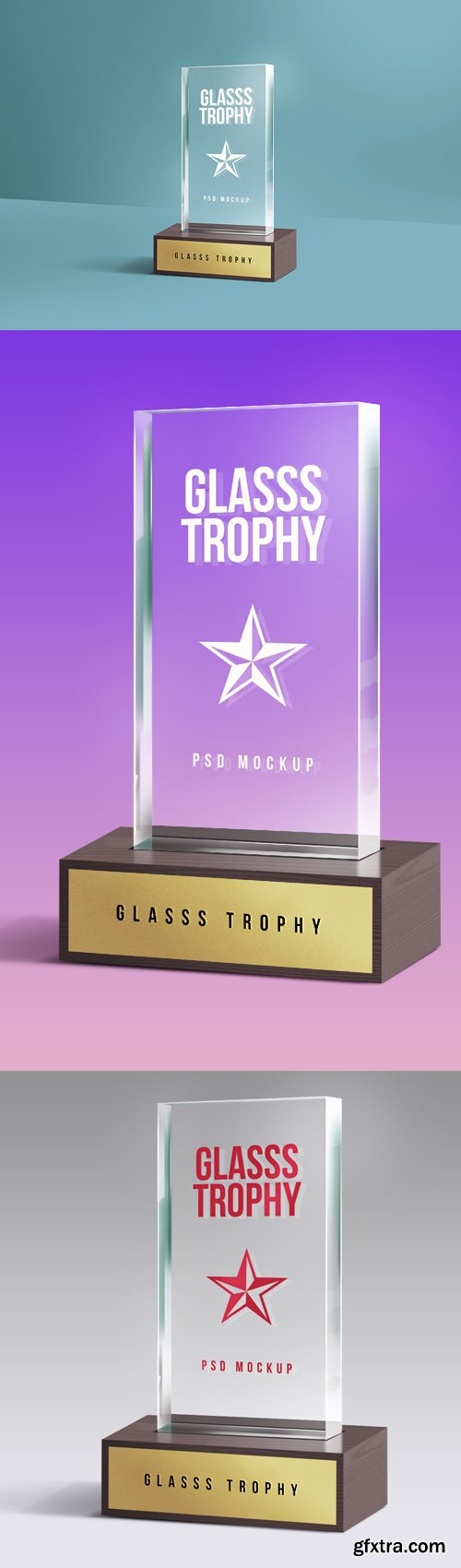 Glass Trophy PSD Mockup Template