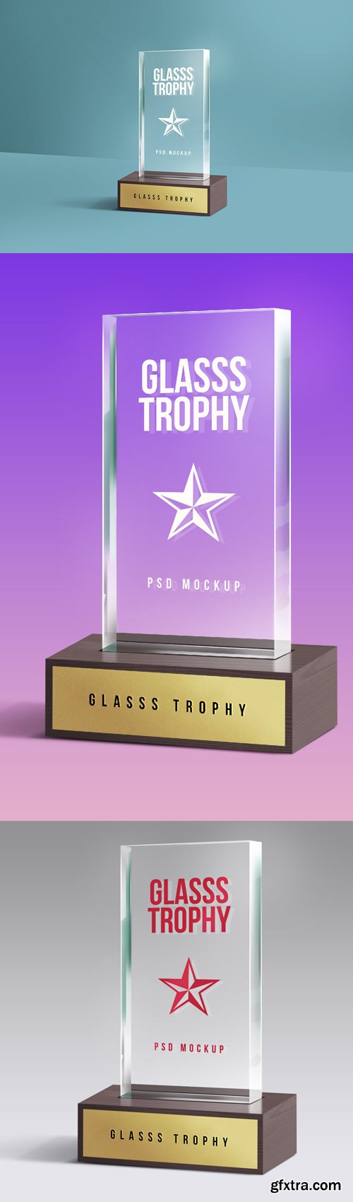 Glass Trophy PSD Mockup Template