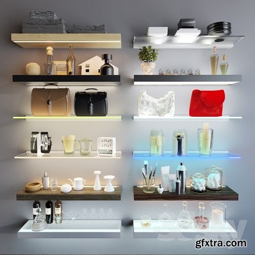 Shelves with illumination 3d model