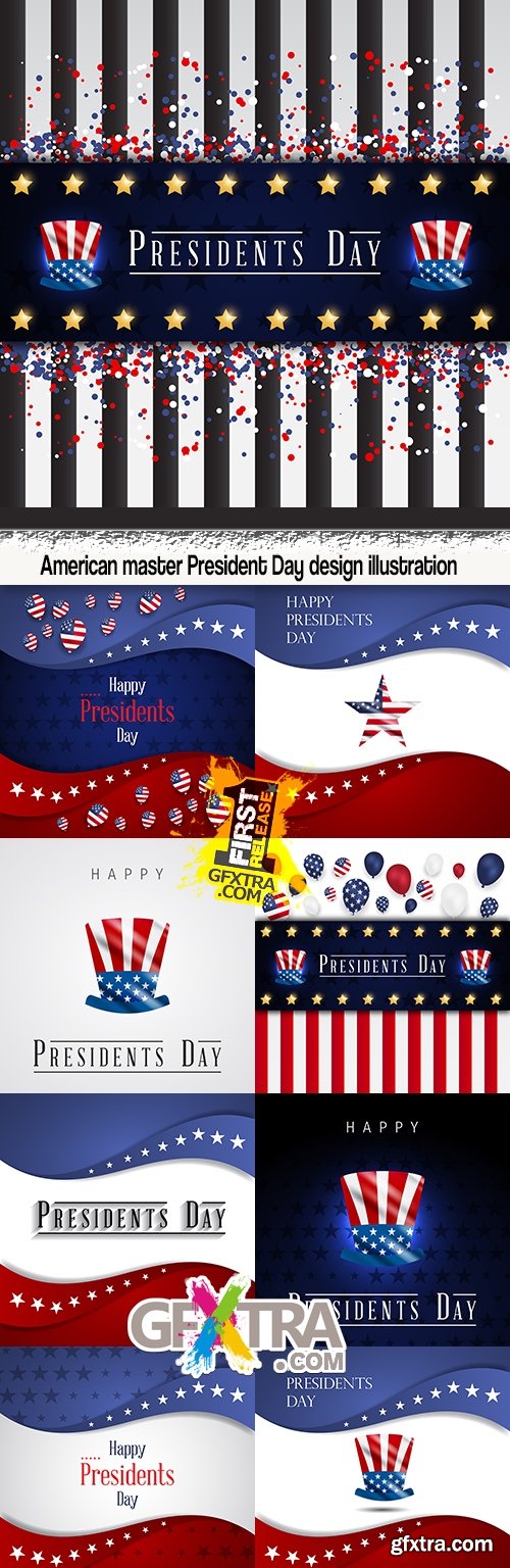 American master President Day design illustration
