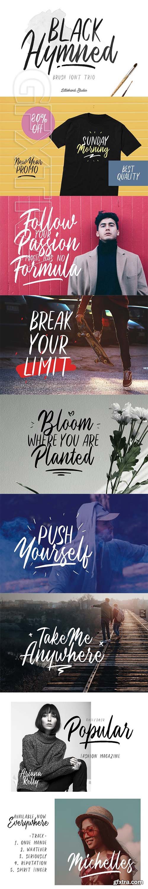 CreativeMarket - Black Hymned - Font Trio 2219008