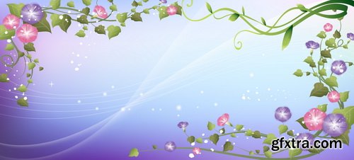 Romantic Vector Backgrounds with Flowers #7, 25xEPS Romantic Vector Backgrounds with Flowers #7, 25xEPS