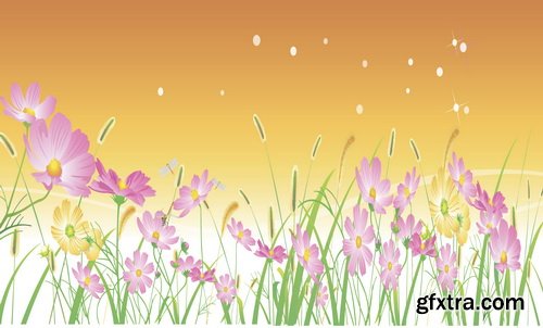 Romantic Vector Backgrounds with Flowers #7, 25xEPS Romantic Vector Backgrounds with Flowers #7, 25xEPS