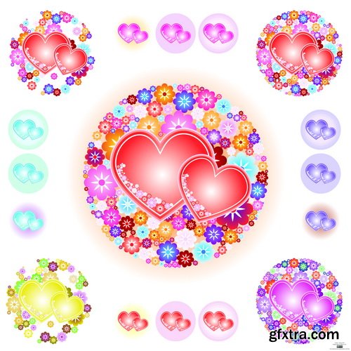 Romantic Vector Backgrounds with Flowers #7, 25xEPS Romantic Vector Backgrounds with Flowers #7, 25xEPS