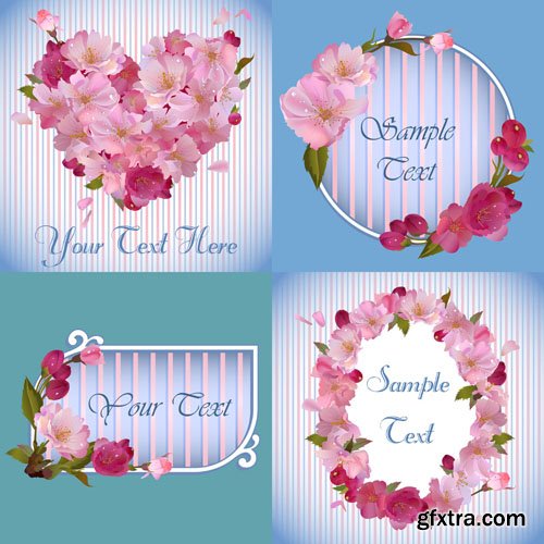 Romantic Vector Backgrounds with Flowers #7, 25xEPS Romantic Vector Backgrounds with Flowers #7, 25xEPS