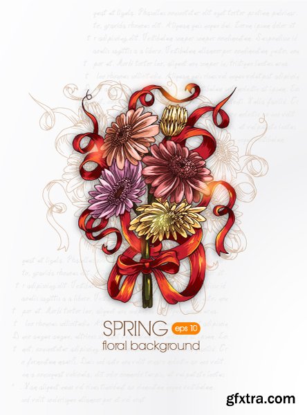 Romantic Vector Backgrounds with Flowers #7, 25xEPS Romantic Vector Backgrounds with Flowers #7, 25xEPS