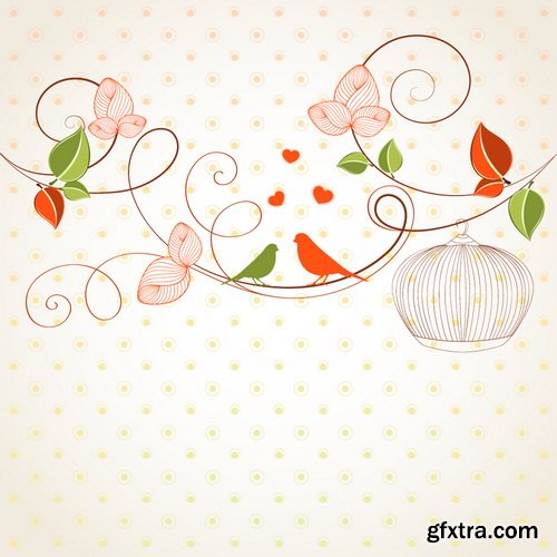Romantic Vector Backgrounds with Flowers #7, 25xEPS Romantic Vector Backgrounds with Flowers #7, 25xEPS