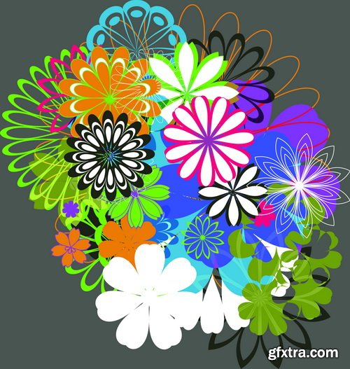 Romantic Vector Backgrounds with Flowers #7, 25xEPS Romantic Vector Backgrounds with Flowers #7, 25xEPS