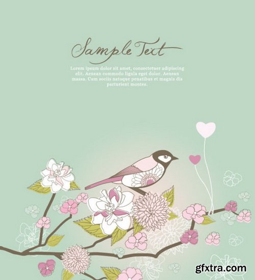 Romantic Vector Backgrounds with Flowers #7, 25xEPS Romantic Vector Backgrounds with Flowers #7, 25xEPS