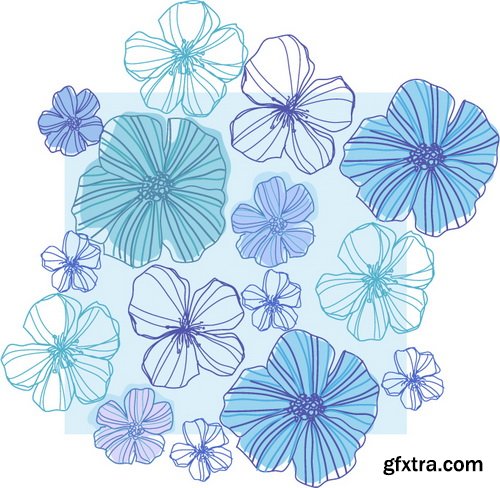 Romantic Vector Backgrounds with Flowers #7, 25xEPS Romantic Vector Backgrounds with Flowers #7, 25xEPS