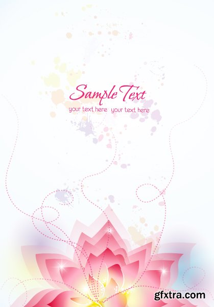 Romantic Vector Backgrounds with Flowers #6, 25xEPS