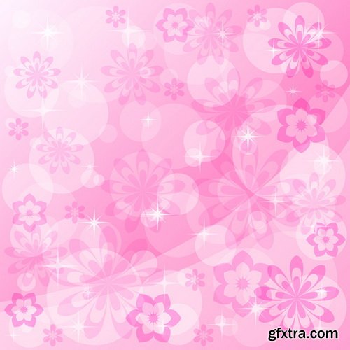 Romantic Vector Backgrounds with Flowers #6, 25xEPS