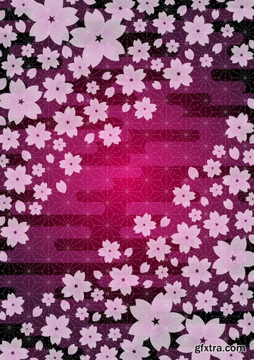 Romantic Vector Backgrounds with Flowers #6, 25xEPS