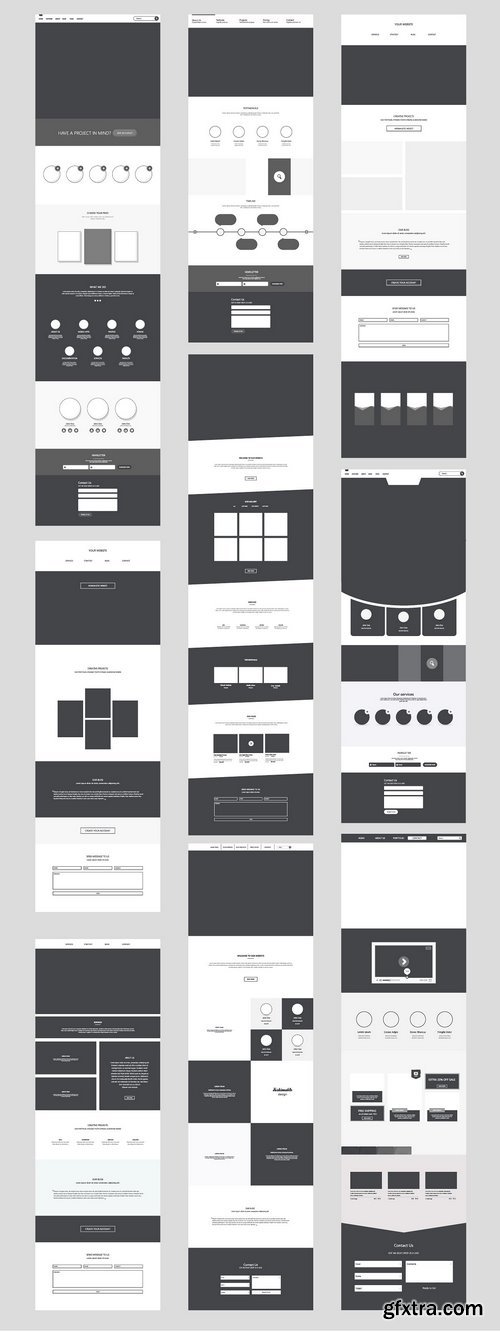 CM - One Page Website Wireframe Kit. #3 1485846