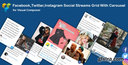 CodeCanyon - Visual Composer - Facebook,Twitter,Instagram Social Streams Grid With Carousel v1.2 - 20186636