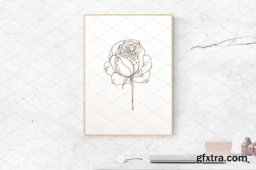 CM - Collection of garden flowers, leaves 2171899