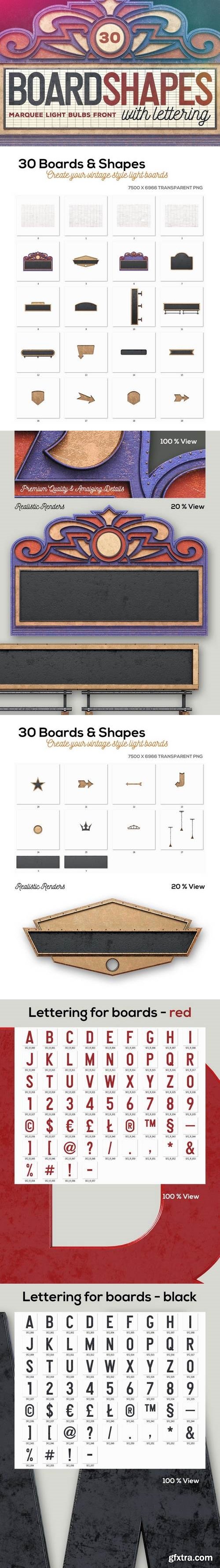 Marquee Light Bulbs Front 4 - 30 Boards &amp; Letters