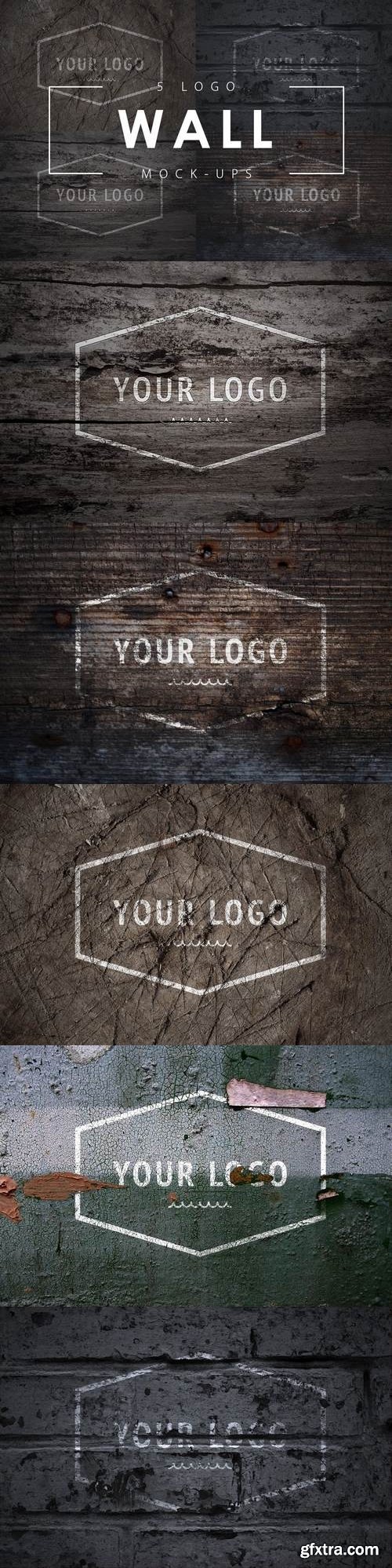 5 Wall Logo Mock-Up's