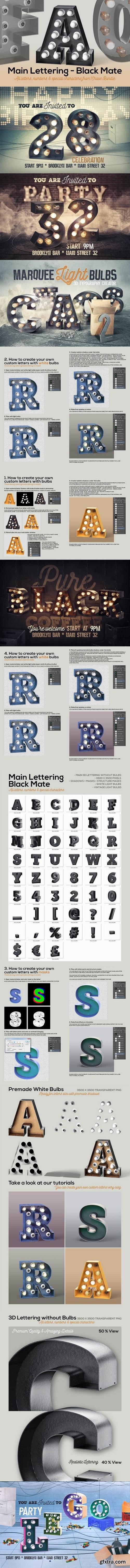 Marquee Light Bulbs Chaos 5 - Black Lettering