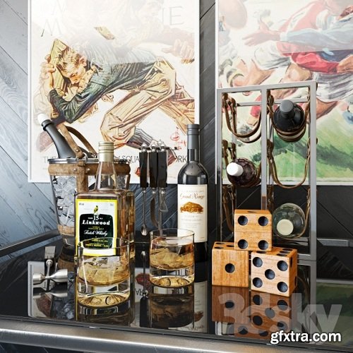 Alcohol set 3d Model