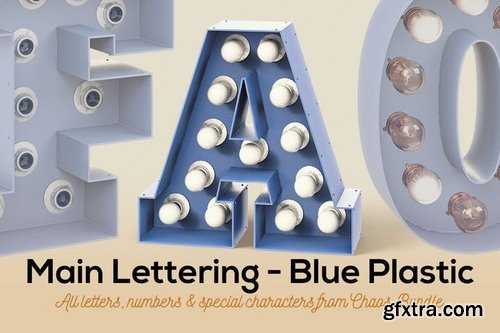 Marquee Light Bulbs Chaos 7 - Blue Plast Lettering