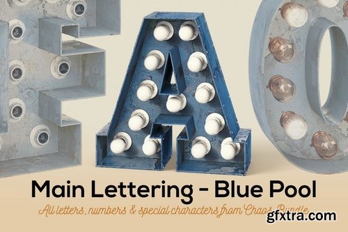 Marquee Light Bulbs Chaos 8 - Blue Pool Lettering